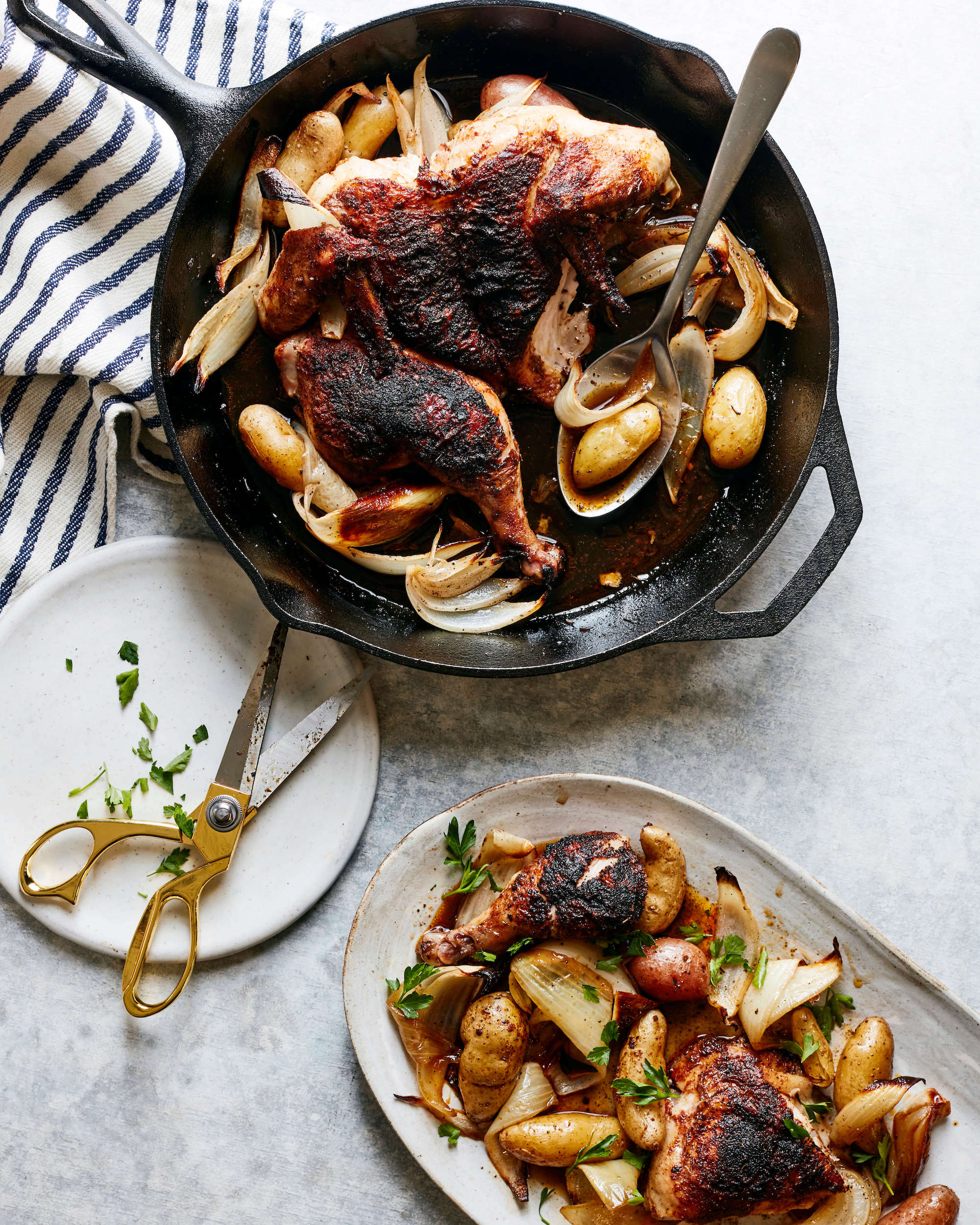 Spatchcocked Jerk Chicken & Potatoes