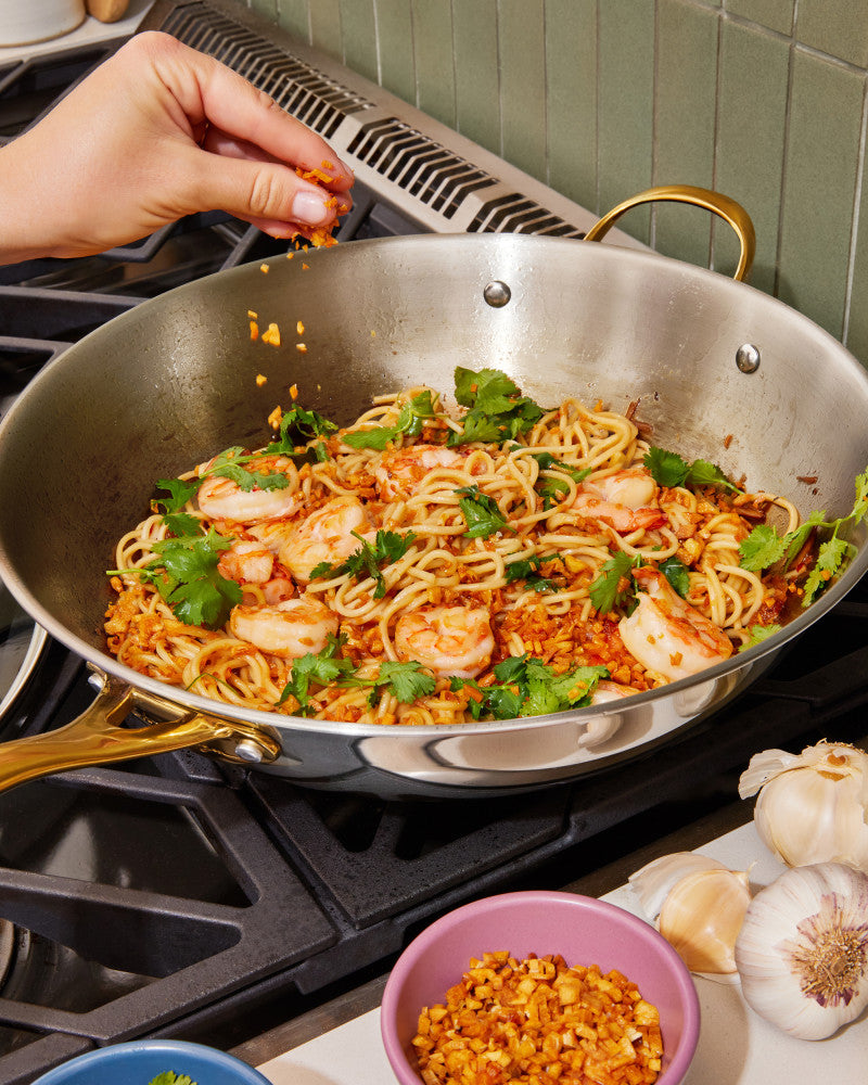 40 Cloves of Garlic Noodles with Shrimp