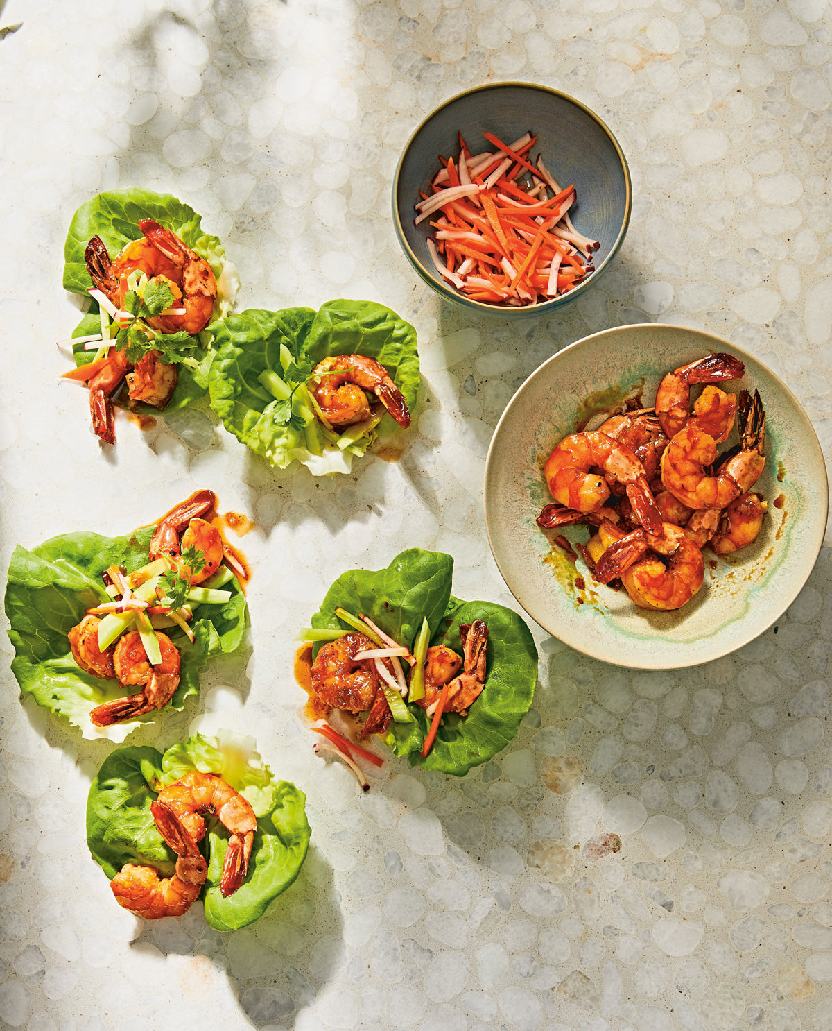 Sticky Caramelized Shrimp Lettuce Wrap