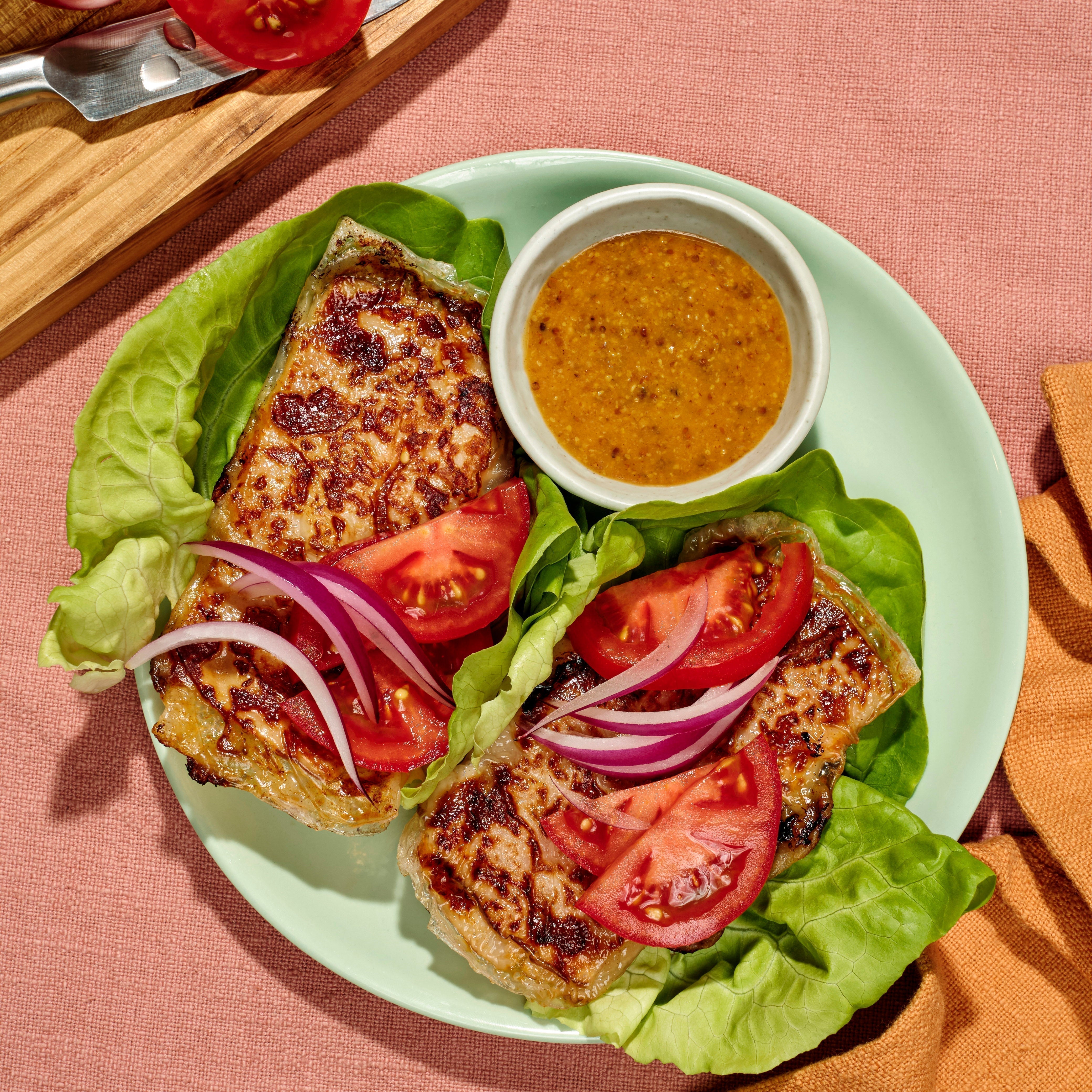 Turkey & Swiss Rice Paper Lettuce Wraps