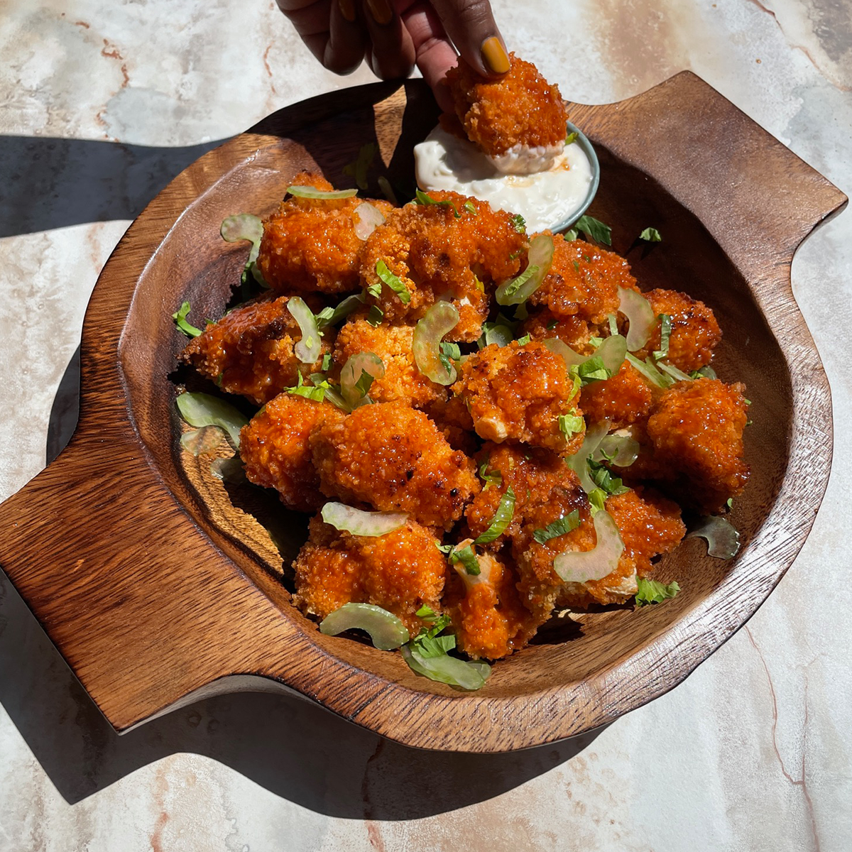Extra-Crispy Baked Buffalo Cauliflower Wings