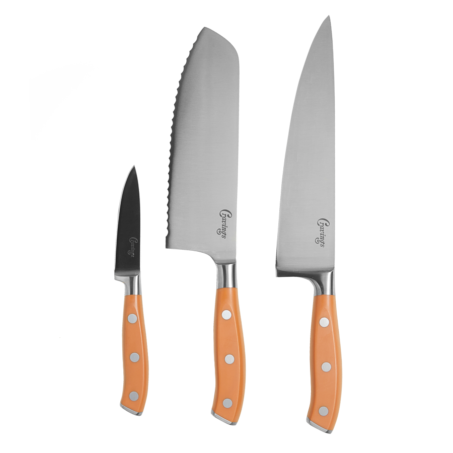 3-Piece Essential Knife Set in Mandarin