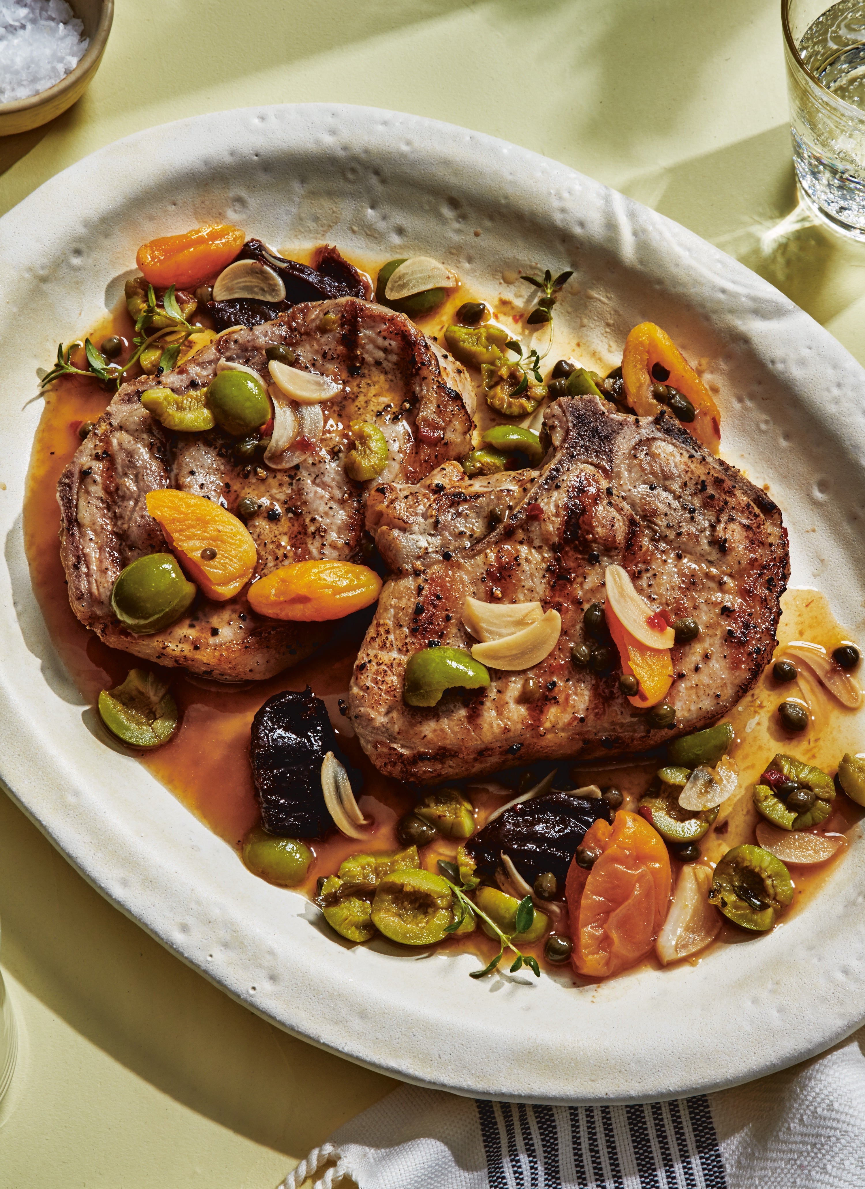 Grilled Pork Chops with Old-School Marbella Sauce