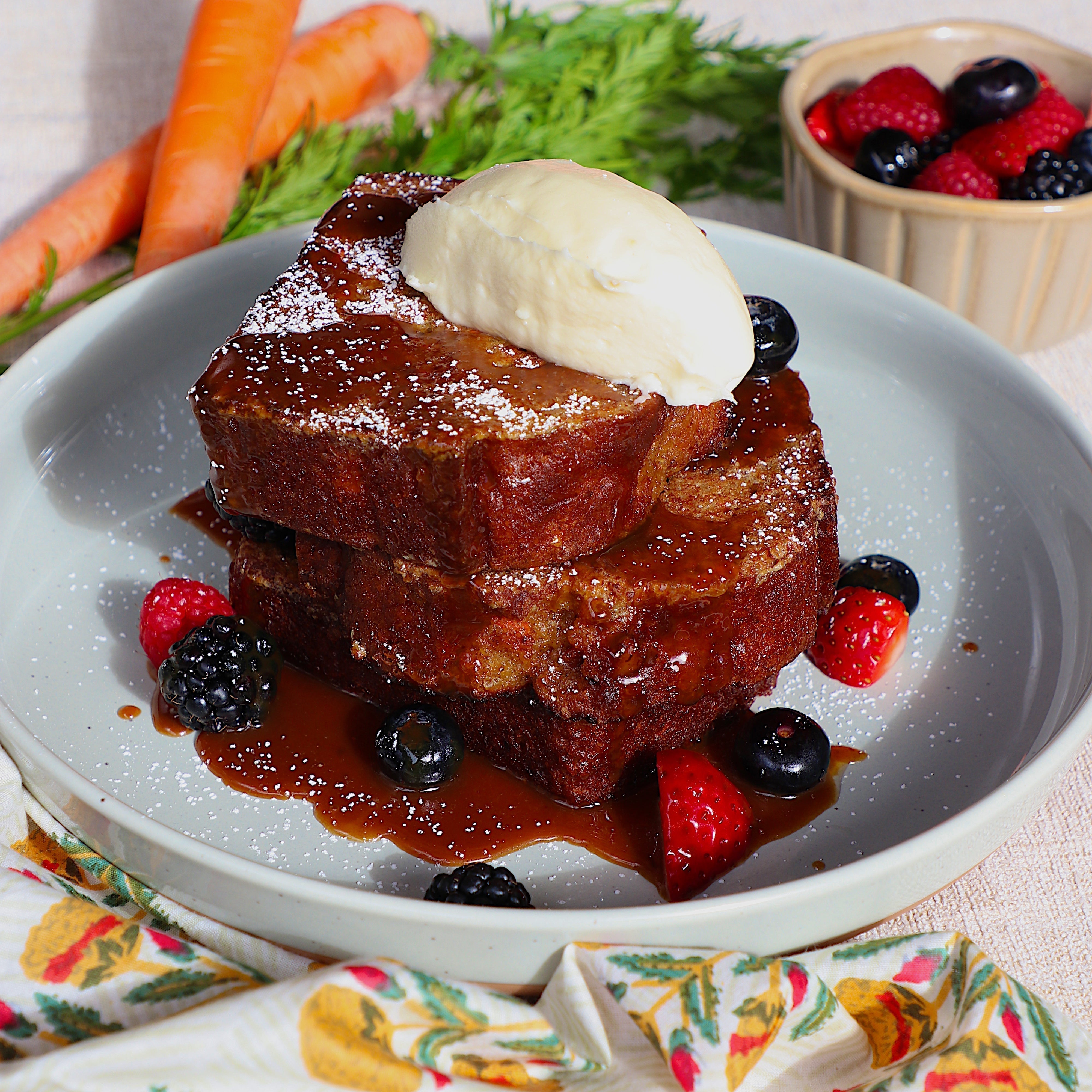 Sweet & Sticky Carrot Cake French Toast