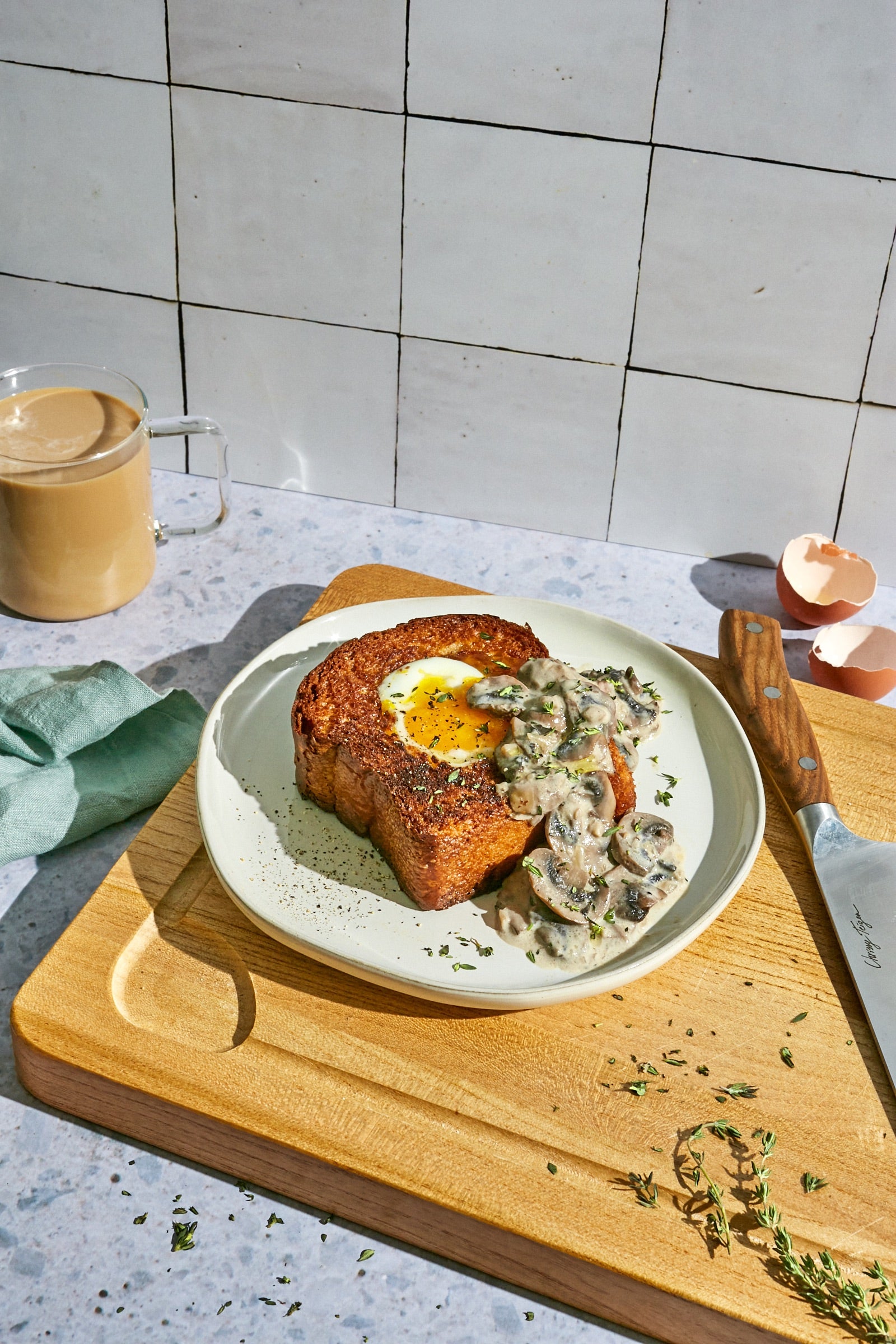 Elevated Egg-in-a-Hole With Mushroom Sauce