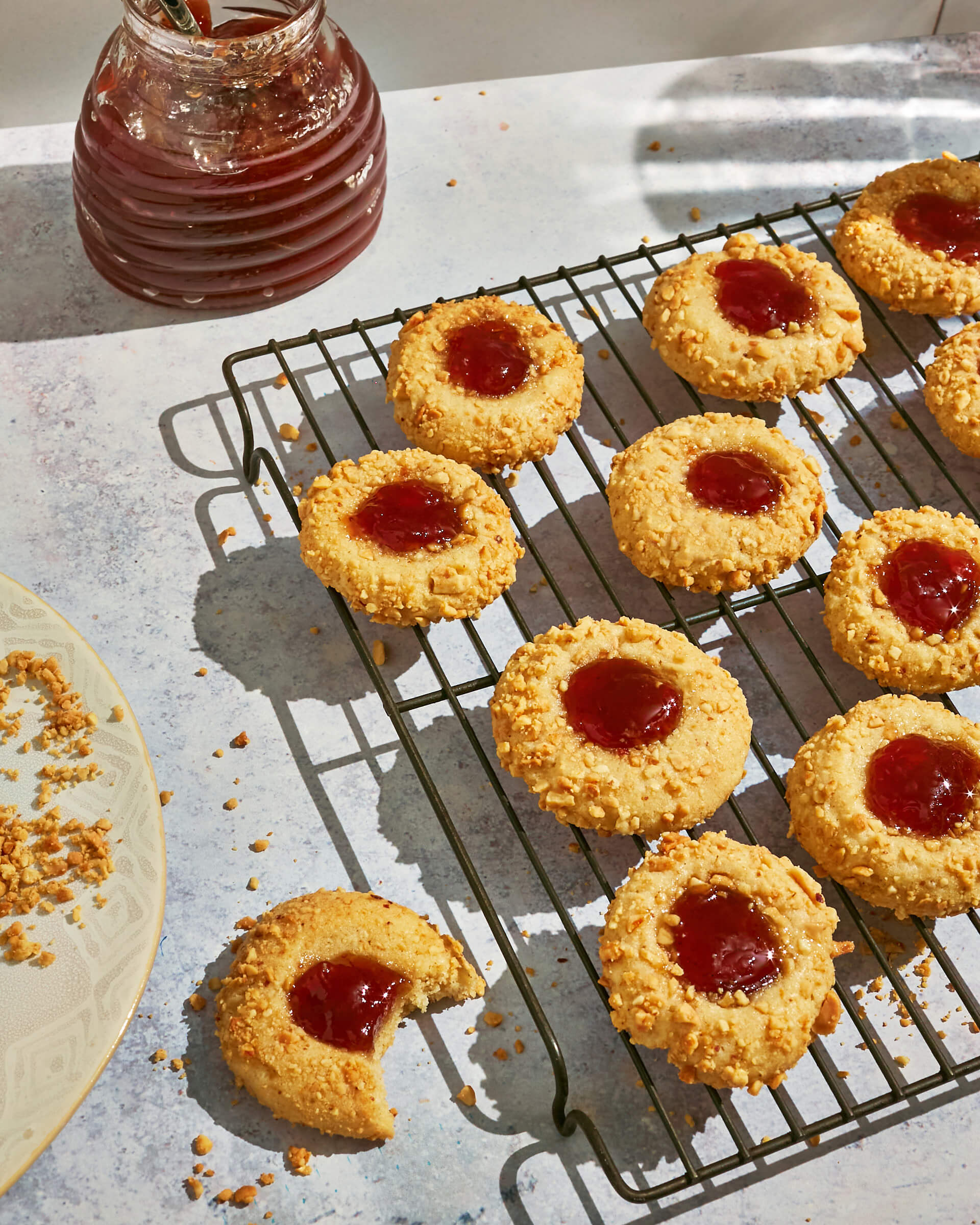 Peanut Butter & Jelly Thumbprint Cookies