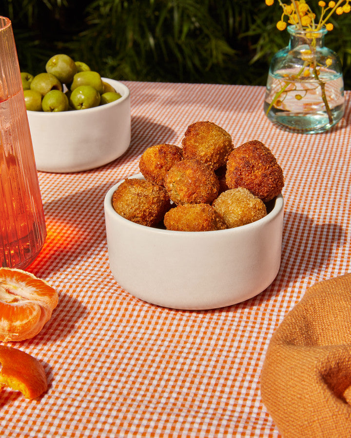 Sausage & Cheese-Stuffed Fried Olives
