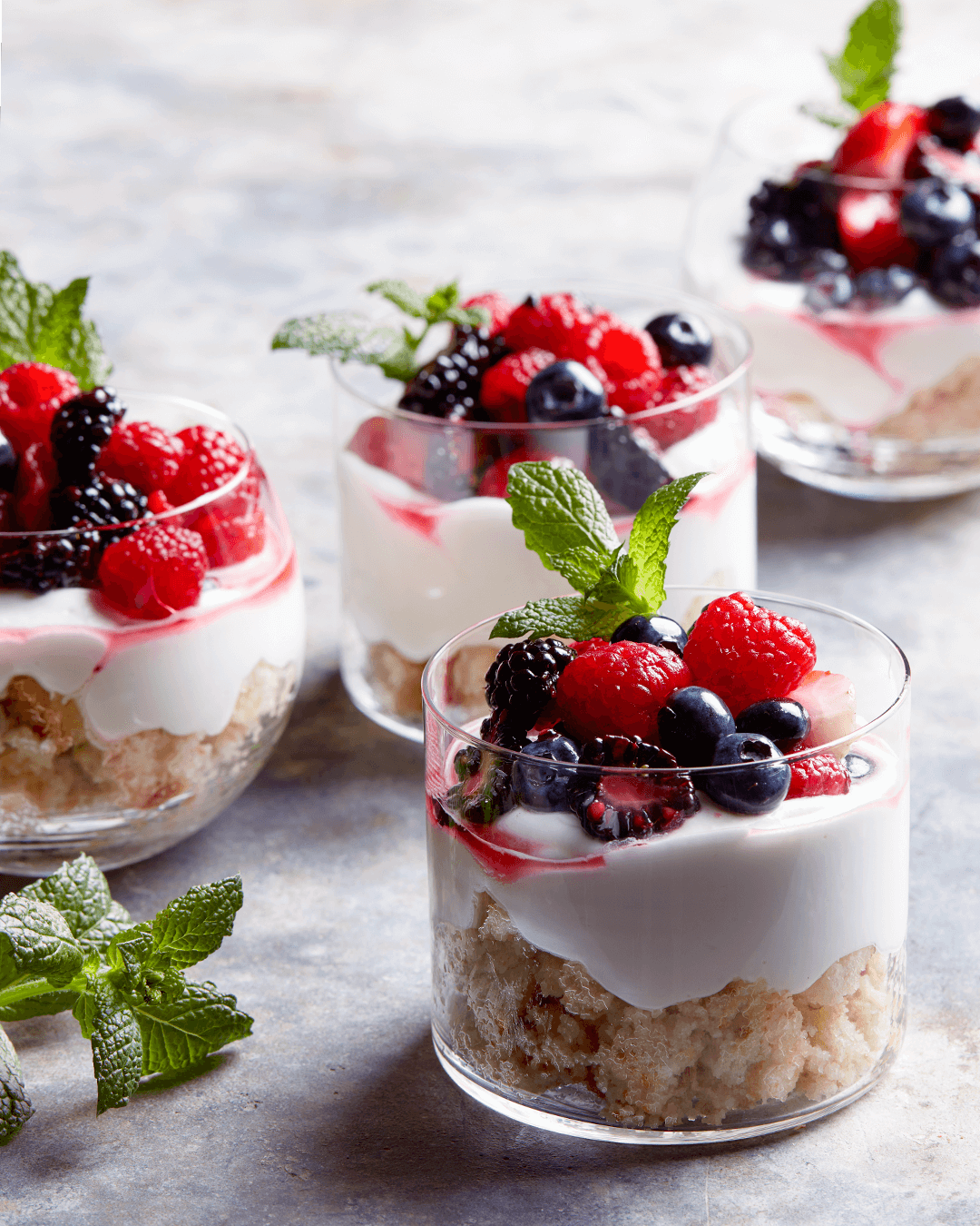 Lemon Trifles with Whipped Cream and Berries