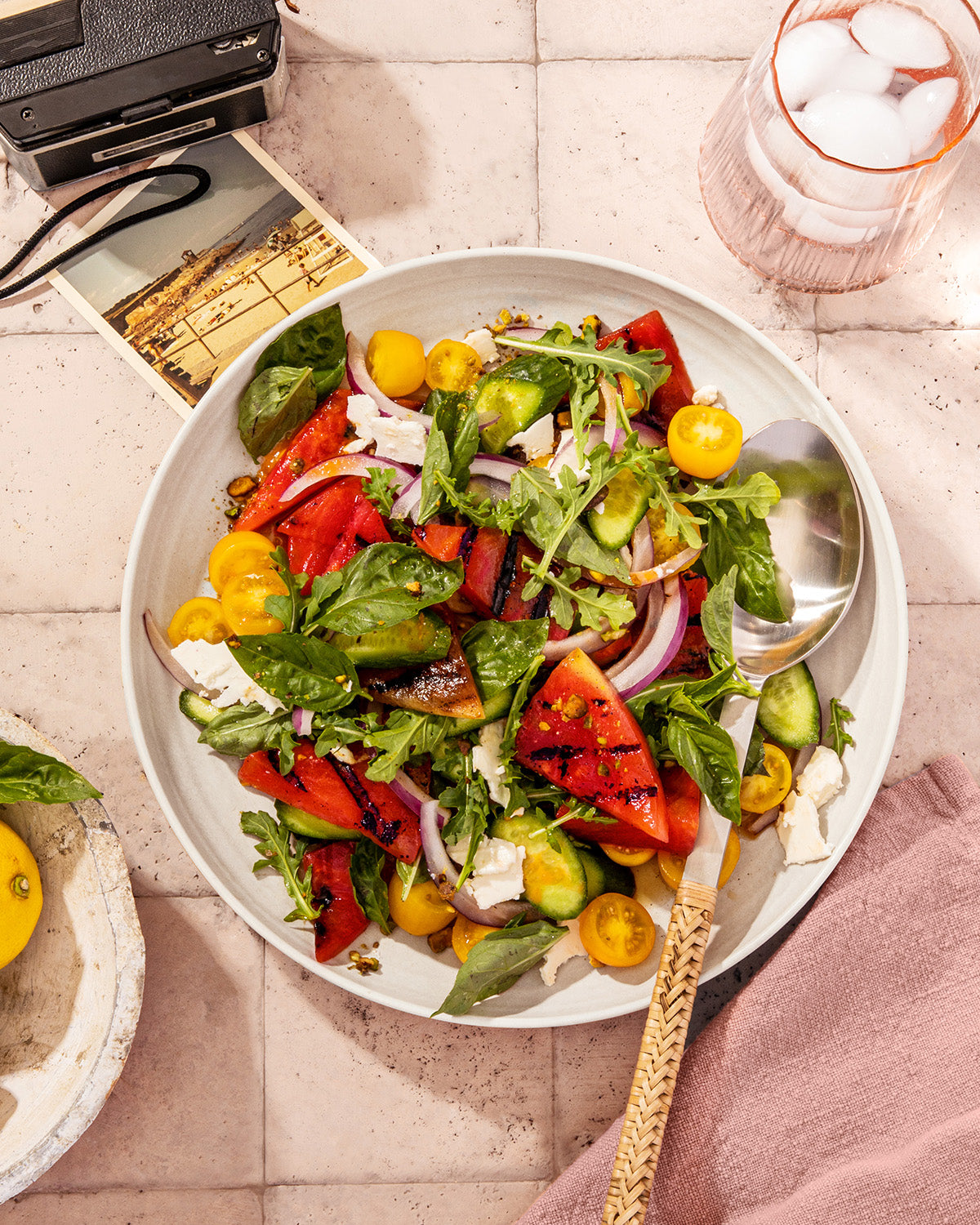 Grilled Watermelon and Feta Salad with Pomegranate Vinaigrette