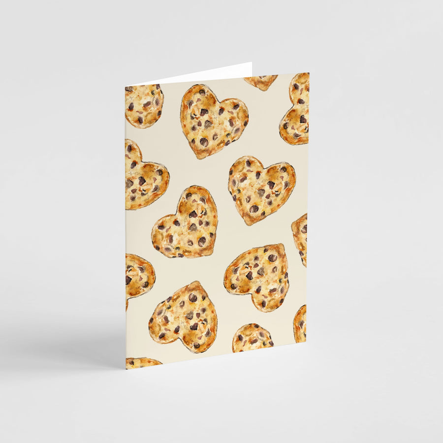 Heart Chocolate Chip Cookies Greeting Card