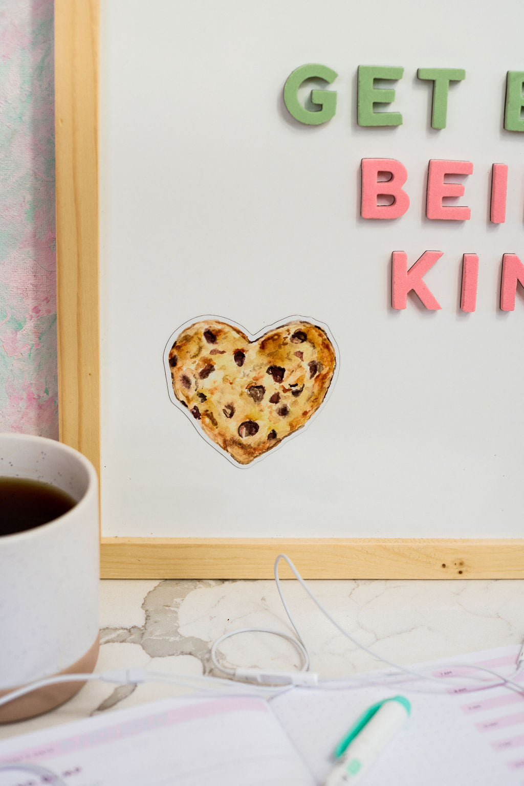 Heart Shaped Chocolate Chip Cookie Magnet