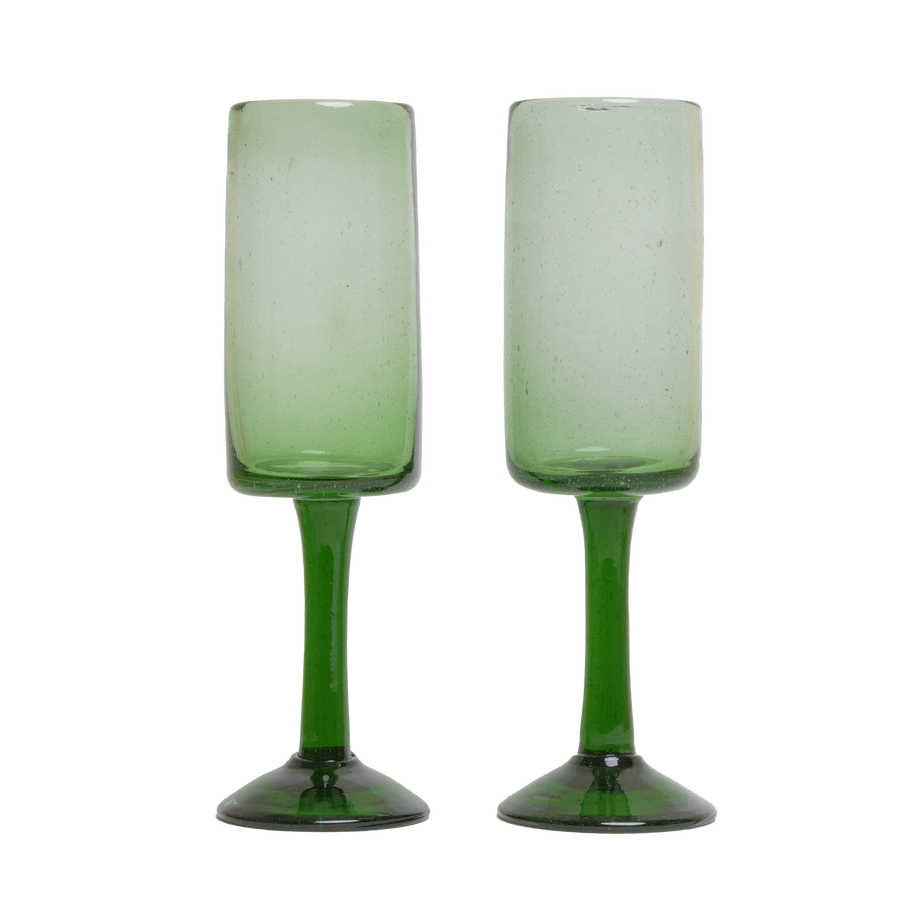 Lime Zest Glass Set, Flute