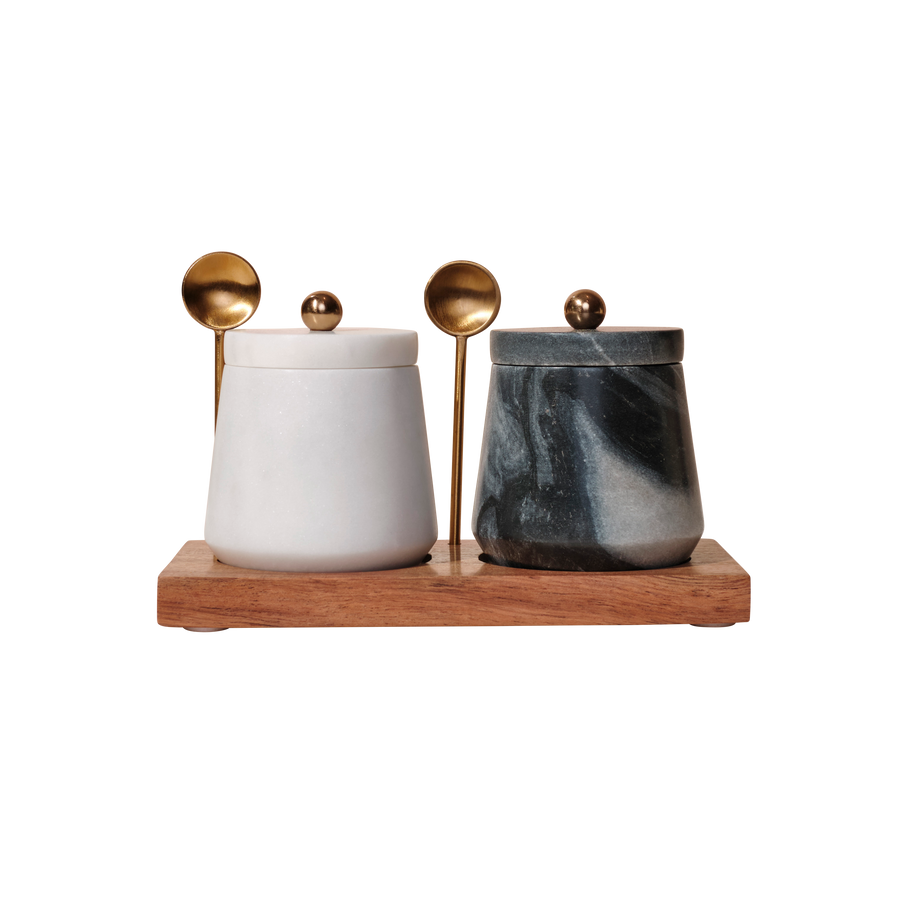 Marble Condiment Set
