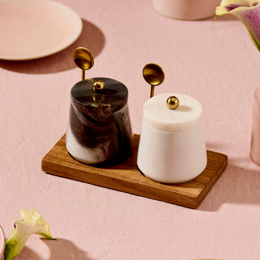 Marble Condiment Set